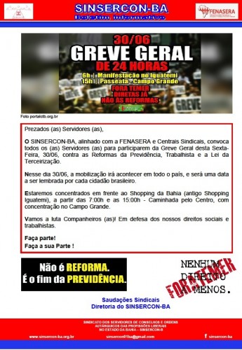 Boletim da Greve Geral 30.06