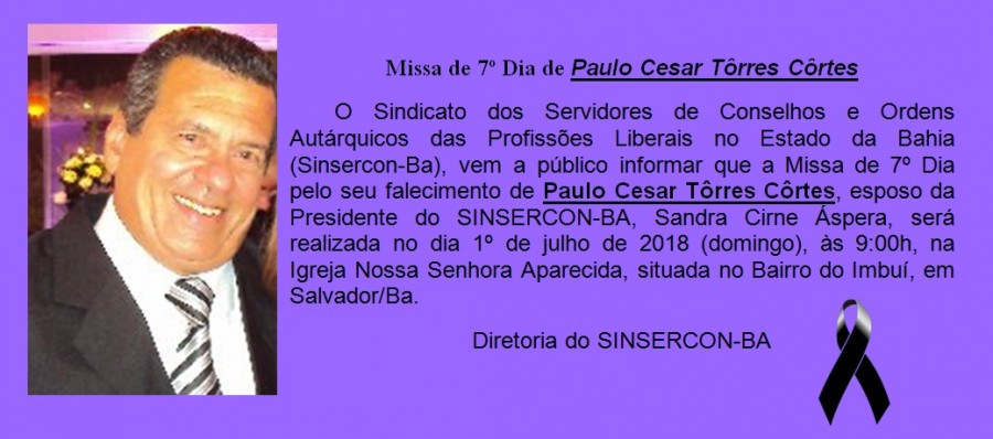 Informação sobre Missa de 7º Dia