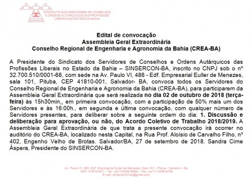 Edital CREA 02.10.18