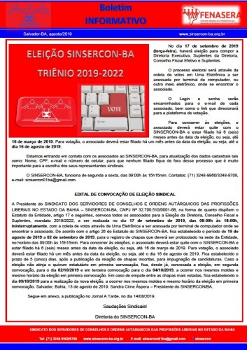 Boletim Informativo Eleição 2019.2022