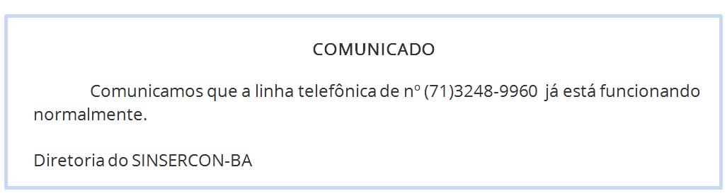 COMUNICADO