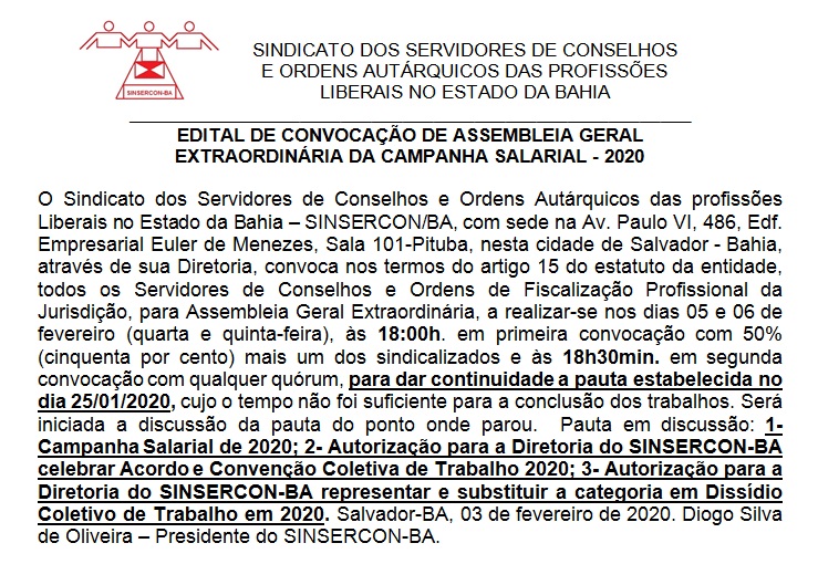 Edital para o site
